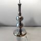 Large vintage floor lamp base in chrome metal and brushed aluminum