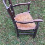 Fauteuil paillé ancien