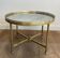 Brass coffee table with a vintage mirror top from the Baguès house.