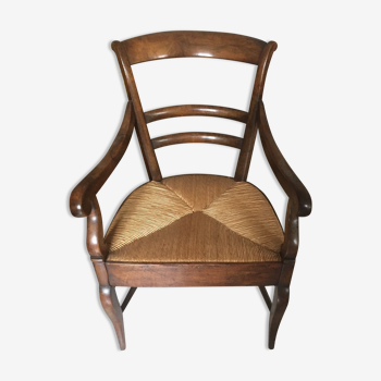 Straw rustic armchair