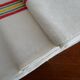 3 old linen cotton tea towels with vintage bedding