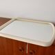 Large white mirror in ecru white plastic, 1970s design