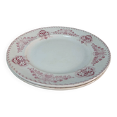 Set of 2 round dishes Lunéville Sébastopol With Lions in Earthenware