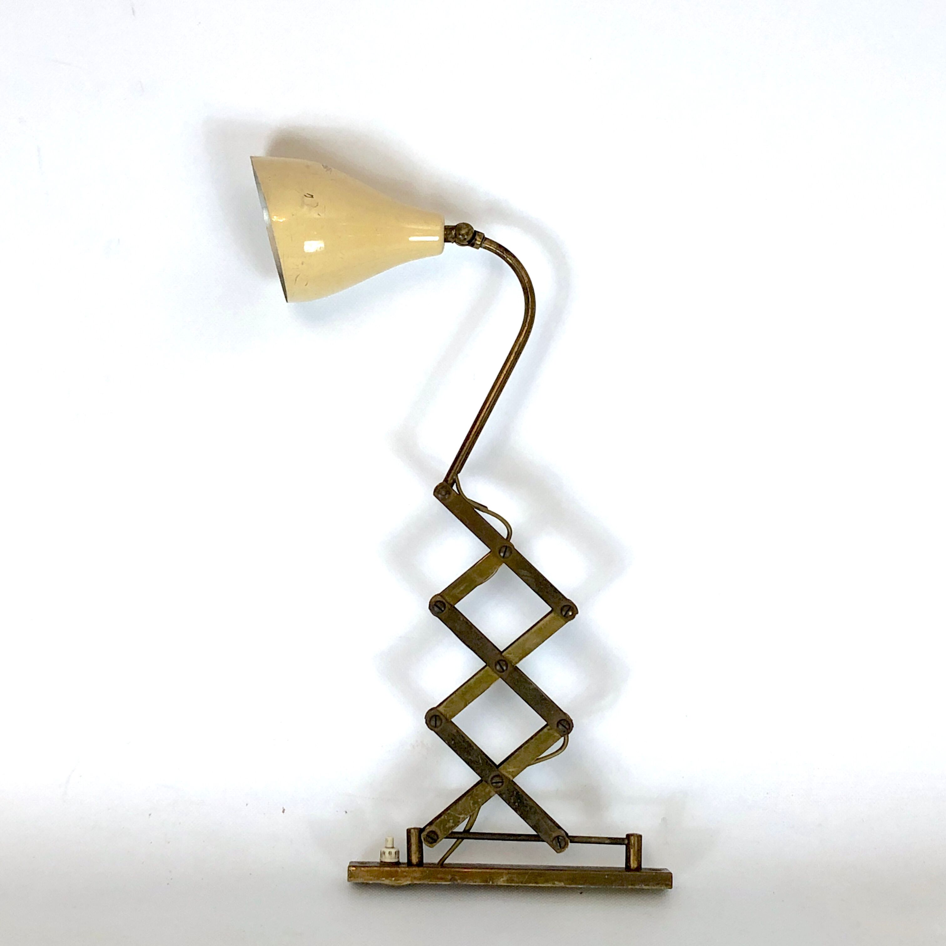 Mid century brass scissor wall lamp from 50s