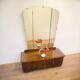 Mirror chest of drawers with swivelling mirrors, flamed birch stained, 50s