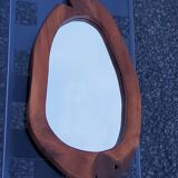 Fish design mirror in walnut stamped R.Lecompte