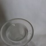 Etched glass whisky bottle decanter with faceted stopper