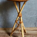Rattan tripod plant holder harness 50s
