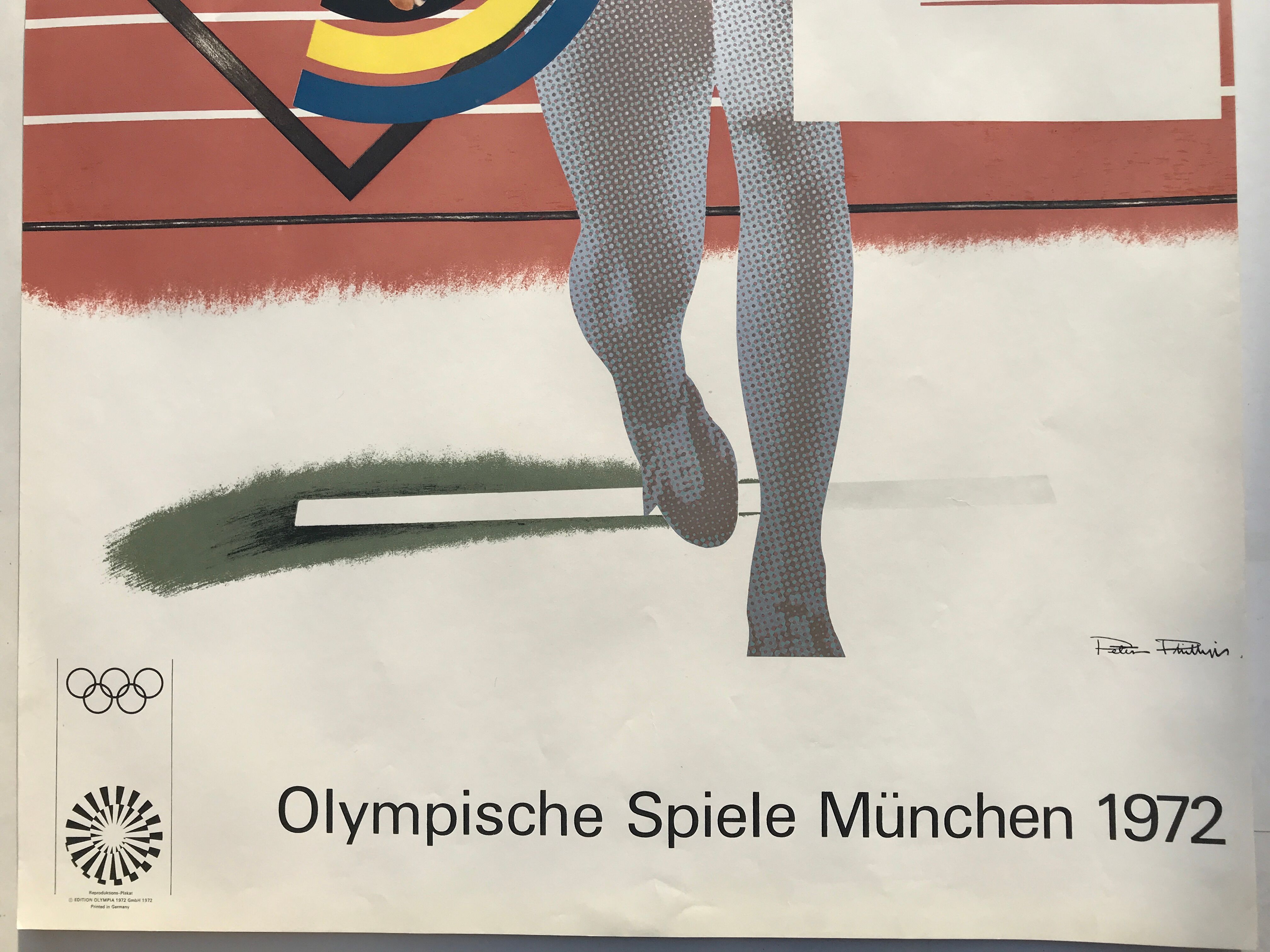 Phillips peter (1939) olympische spiele münchen, 1972. original poster