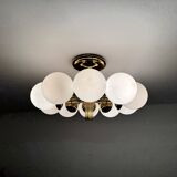 1 of 2 Brass Sputnik Flush Lamps by Kaiser Leuchten