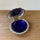 Vintage blue glass shell butter dish from Italy, 1960s