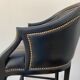 Tall black leather bar chair