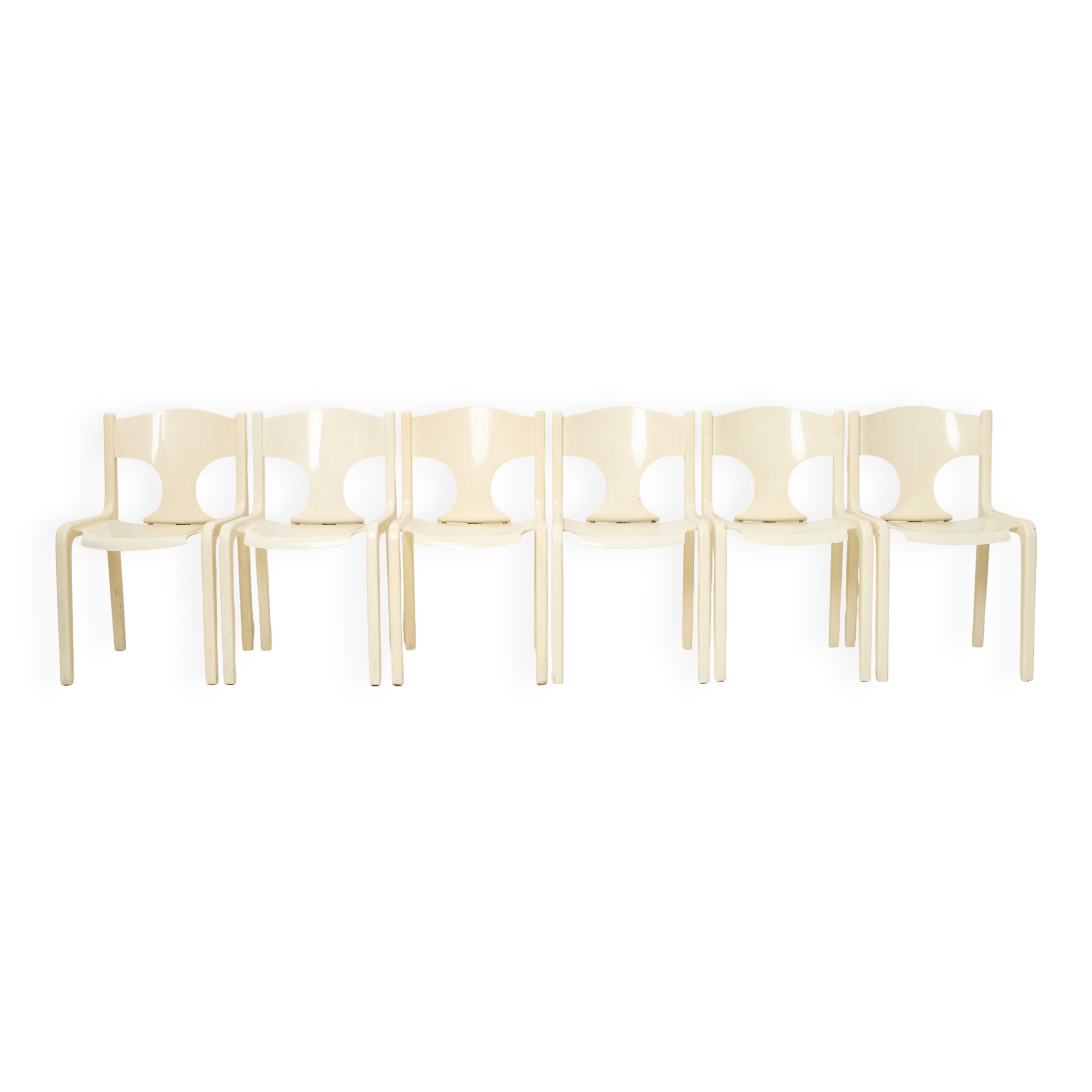 Lacquered wooden chairs, Augusto Savini, Pozzi, 1968