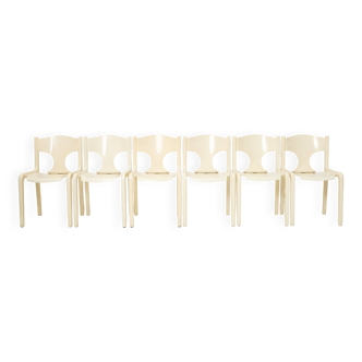 Lacquered wooden chairs, Augusto Savini, Pozzi, 1968