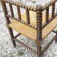 Fauteuil d'angle paillé bois tourné