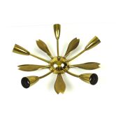 Mid century golden ceiling lamp hollywood regency
