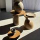 Sexy Neck - Solid wood (monoxyle) side table in natural colour H45