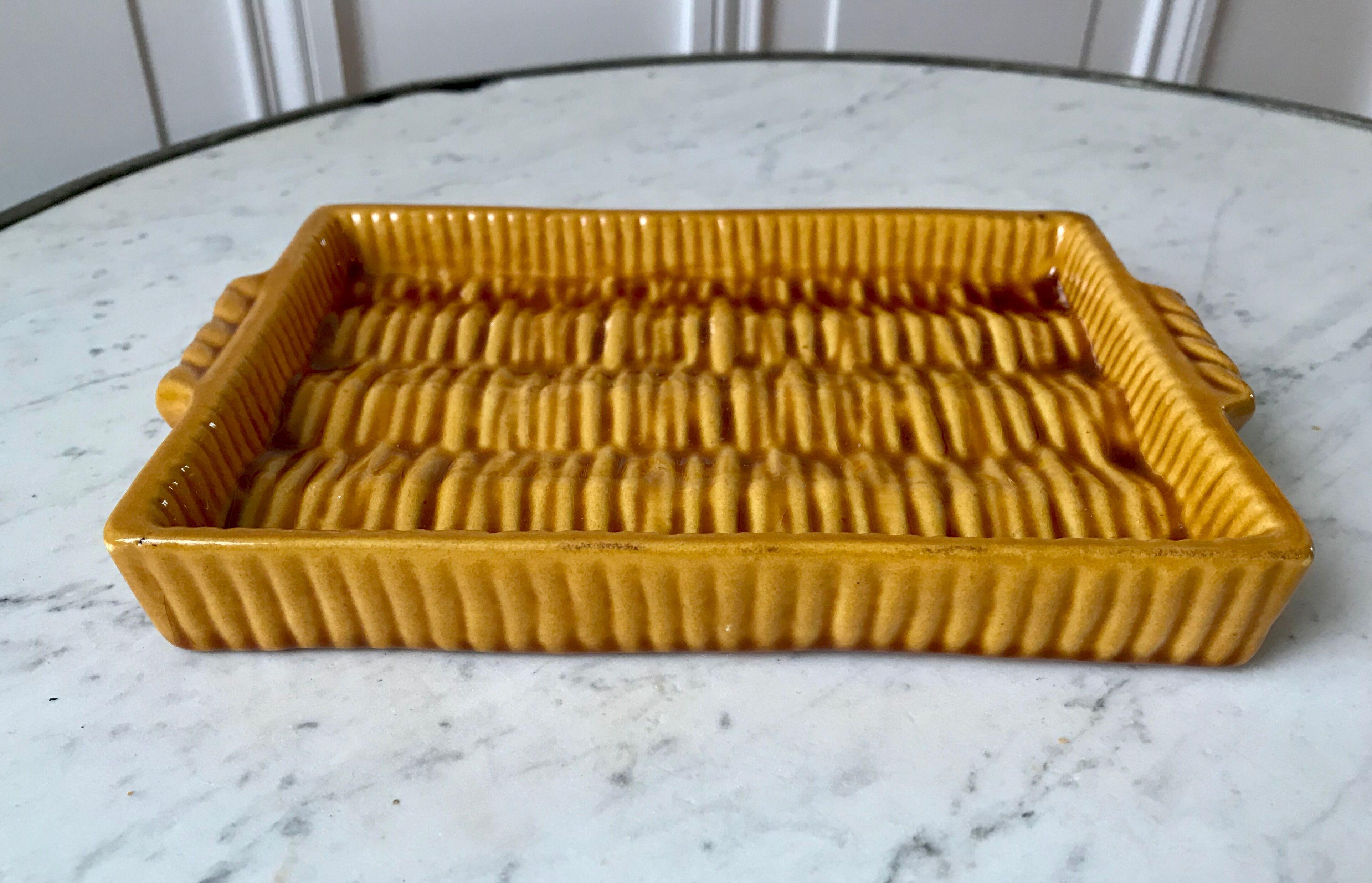 Slip top wicker effect bamboo signed vallauris years 60-70