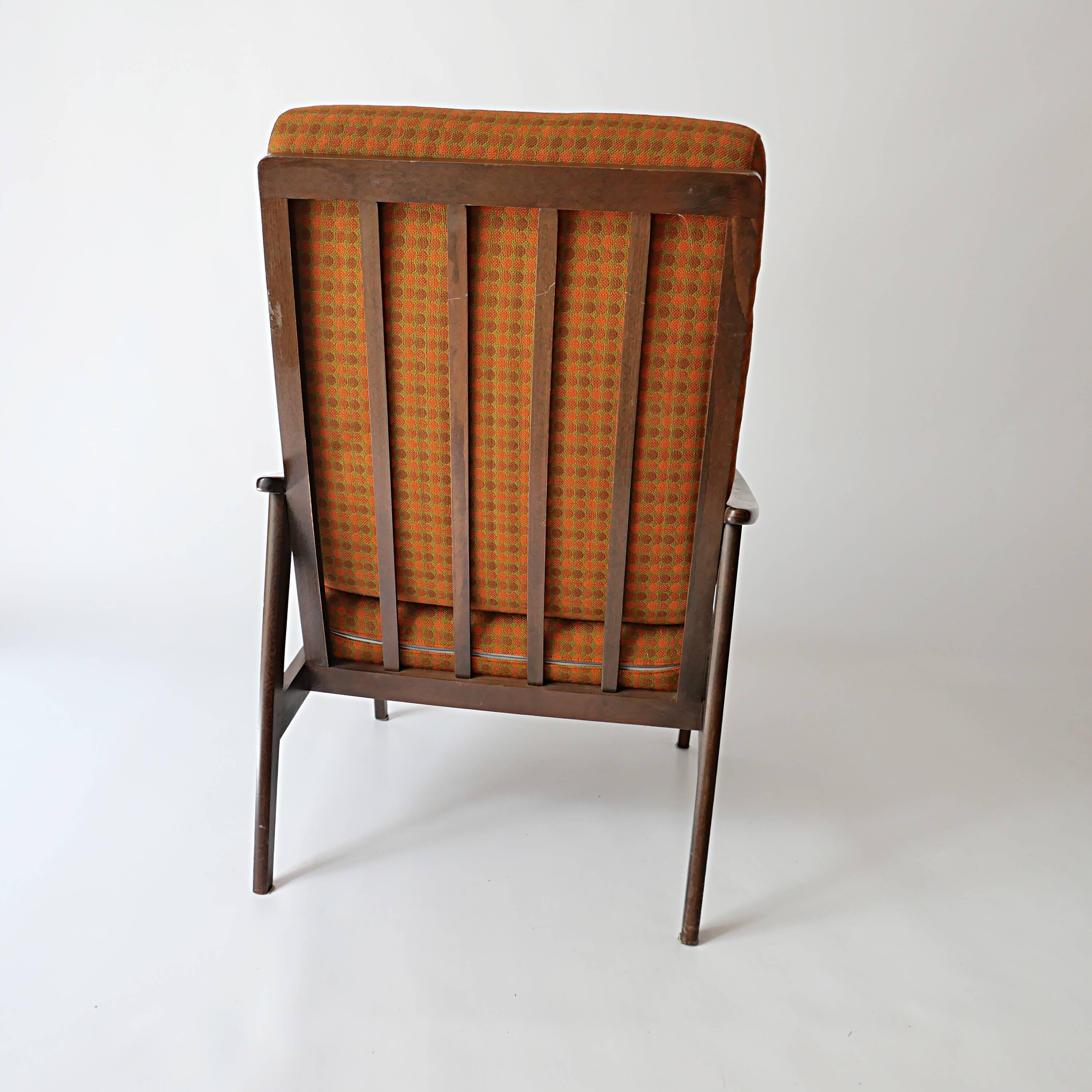 Fauteuil en teck scandinave design vintage des années 70 1970