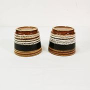A pair of ceramic flower pots with covers, Scheurich, Germany, 1960s.