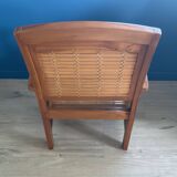 Colonial armchair in teak and bamboo