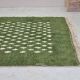 Traditional handwoven green Moroccan wool rug
