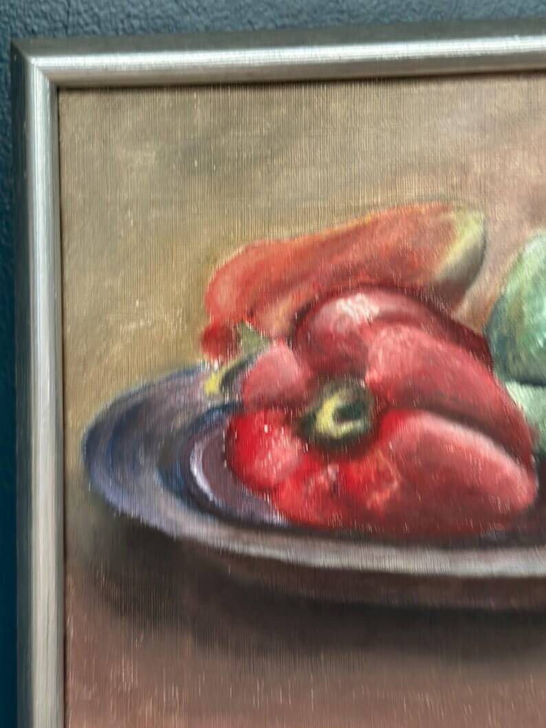 Original Swedish Oil on Canvas – "Still Life" by Elisabeth Gehlin 94 – Signed – Vintage and Framed – 31 × 26 cm (12.2" × 10.2")