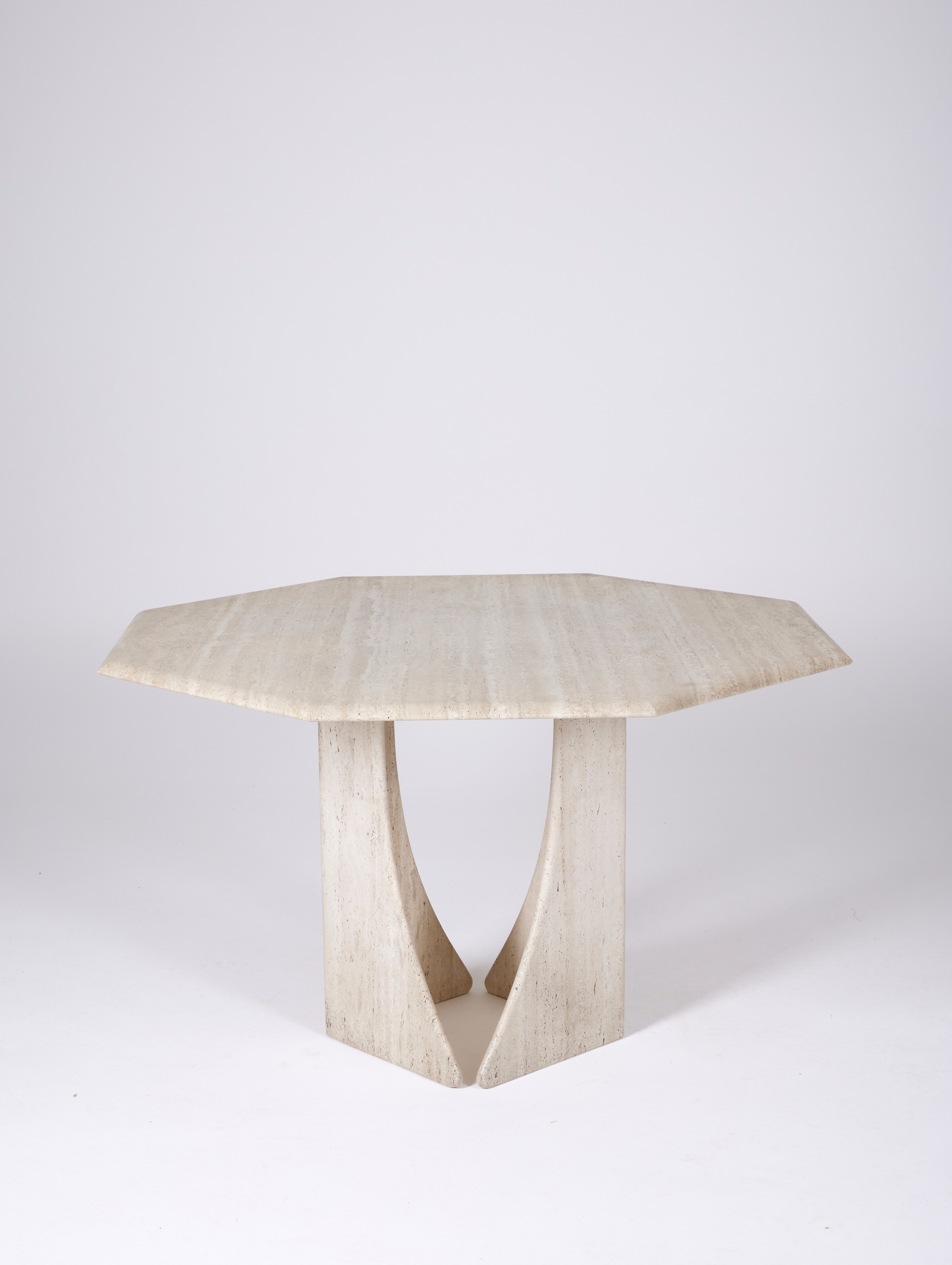 Octagonal dining table Italy 1970s