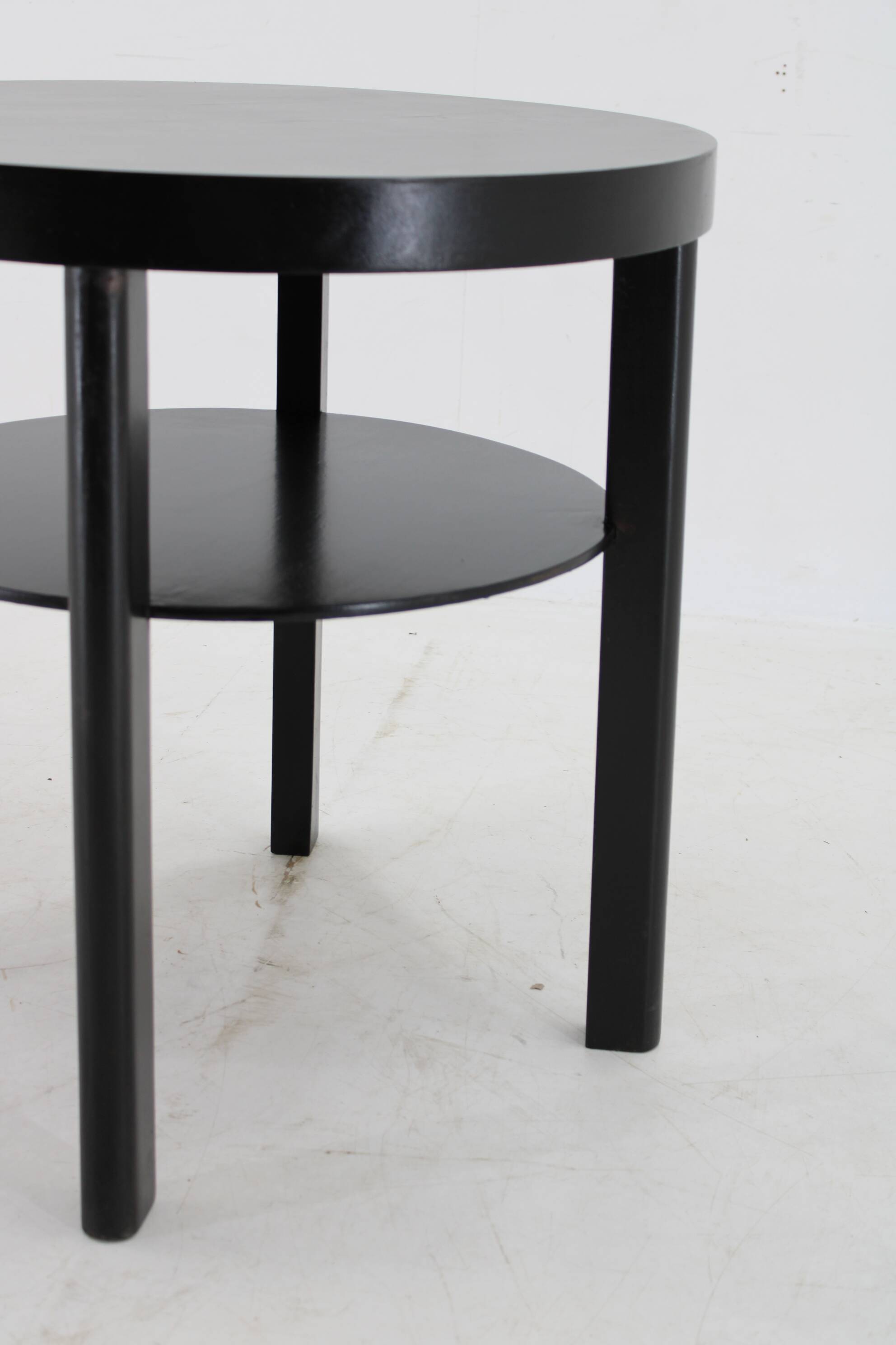 1940s Art Deco Round Coffee Table , Czechoslovakia