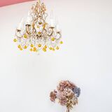 Italian cage chandelier in gilded metal circa 1960 (48 cm)