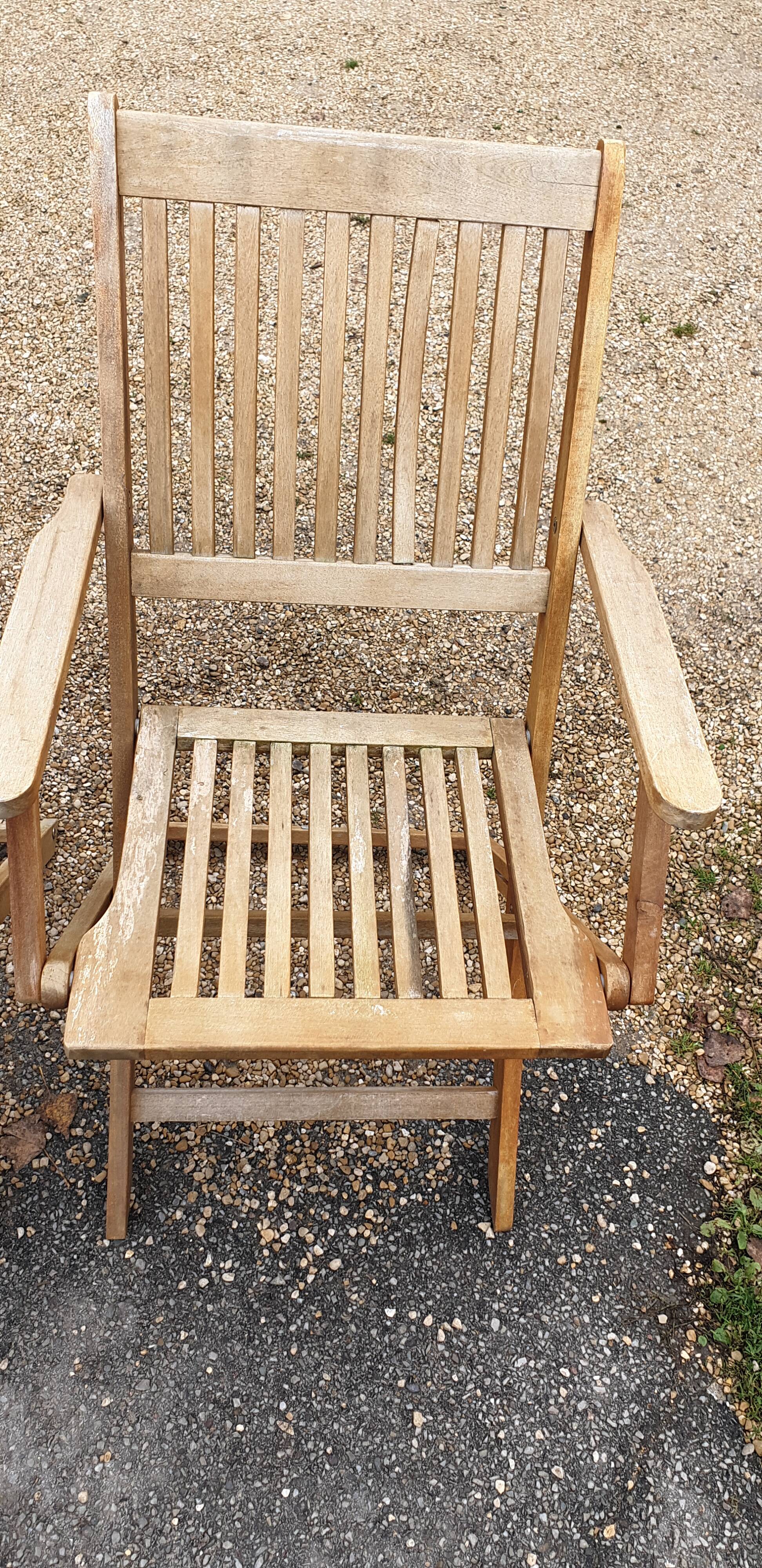 Teak garden armchairs