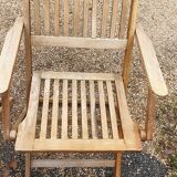Teak garden armchairs