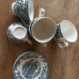 set of 6 tea cups Made in England blue decor