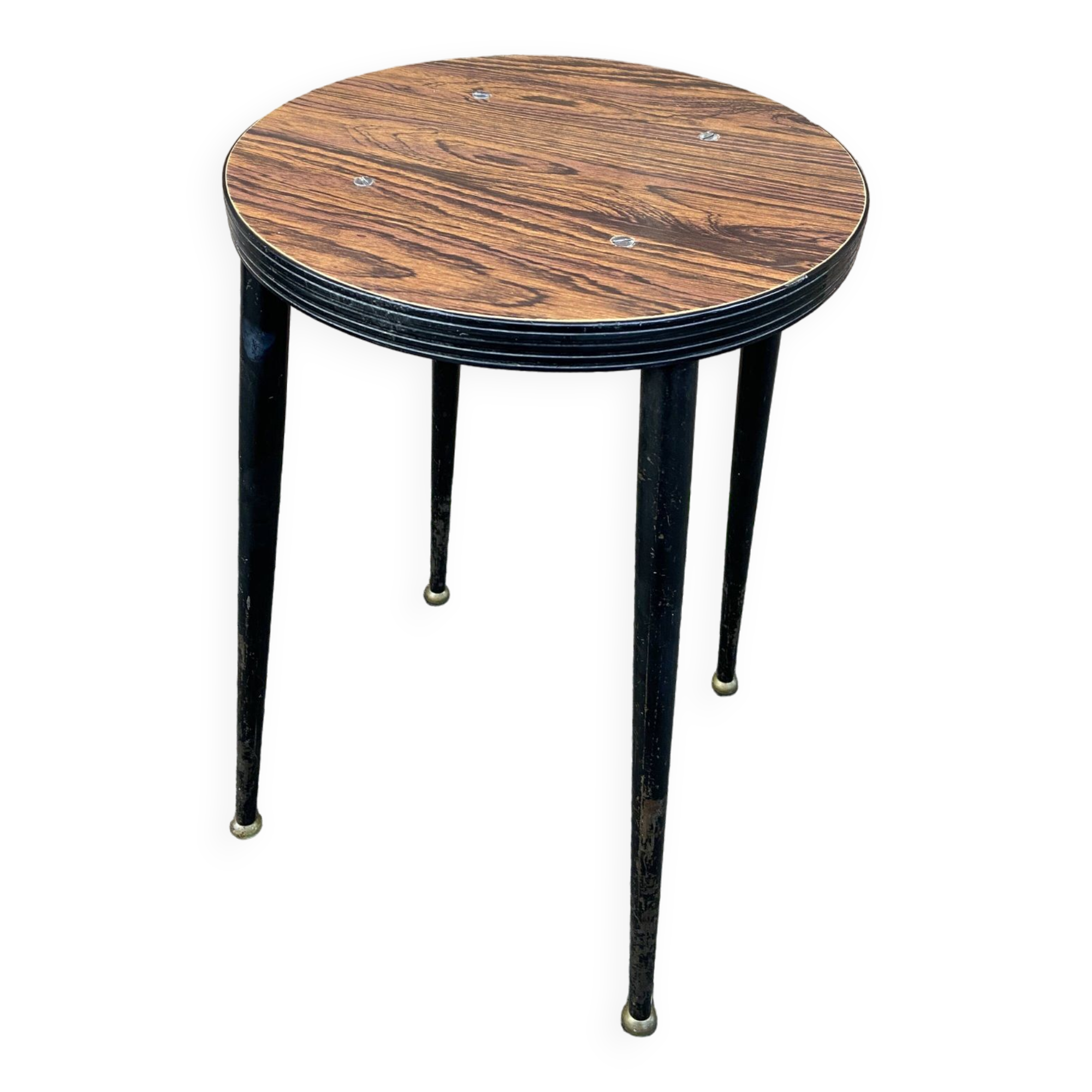 Vintage Scandinavian metal & formica stool 60s