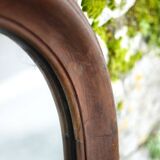Large rounded wooden mirror, floor mirror, fireplace mirror