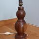 Handmade turned wooden foot lamp