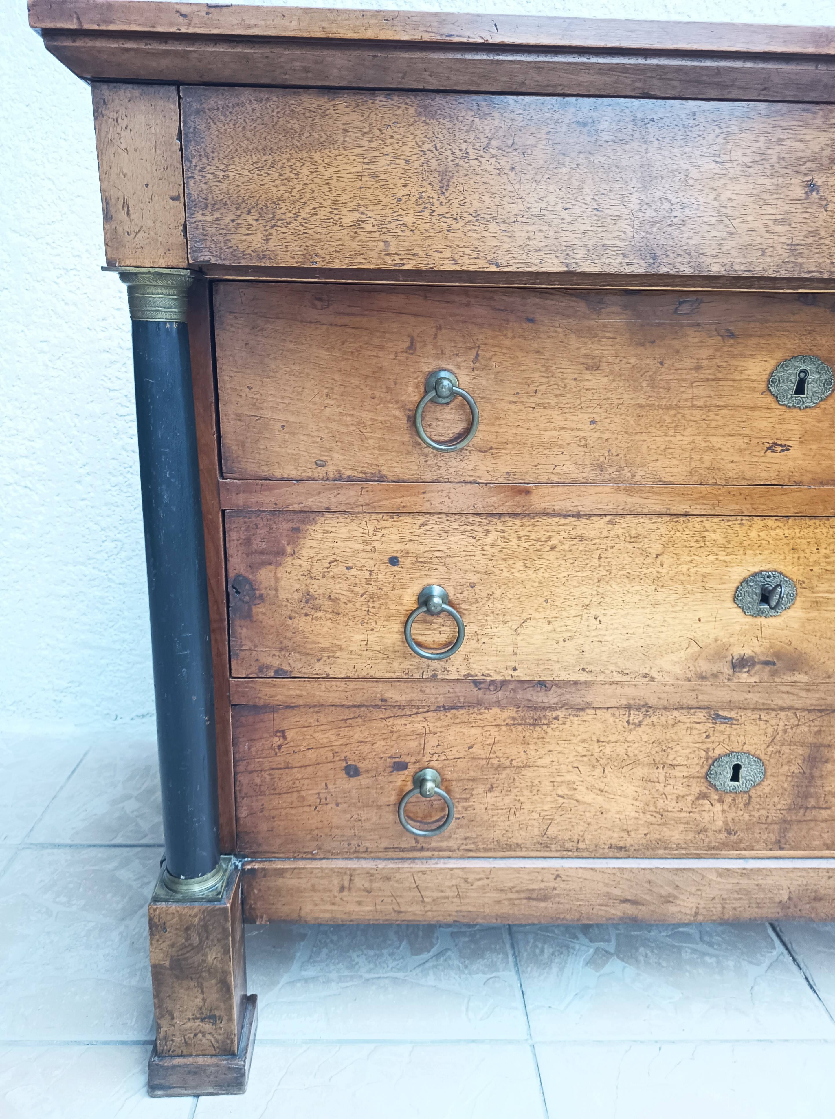 Empire period walnut commode