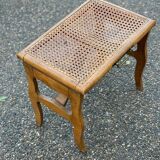Solid wood folding stool with caned seat