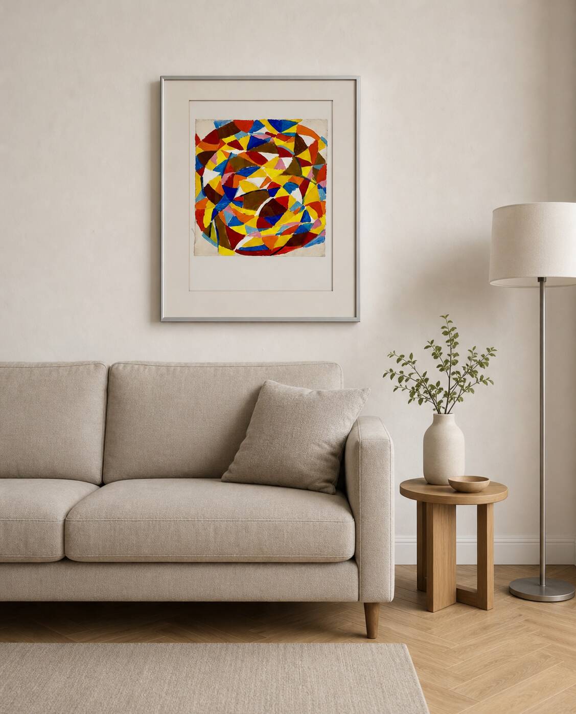 Helmut Dittmann – Vivid Circular Abstract Composition, Striking Multicolour