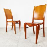 Set of 4 wood dining chairs by Philippe Starck 1989