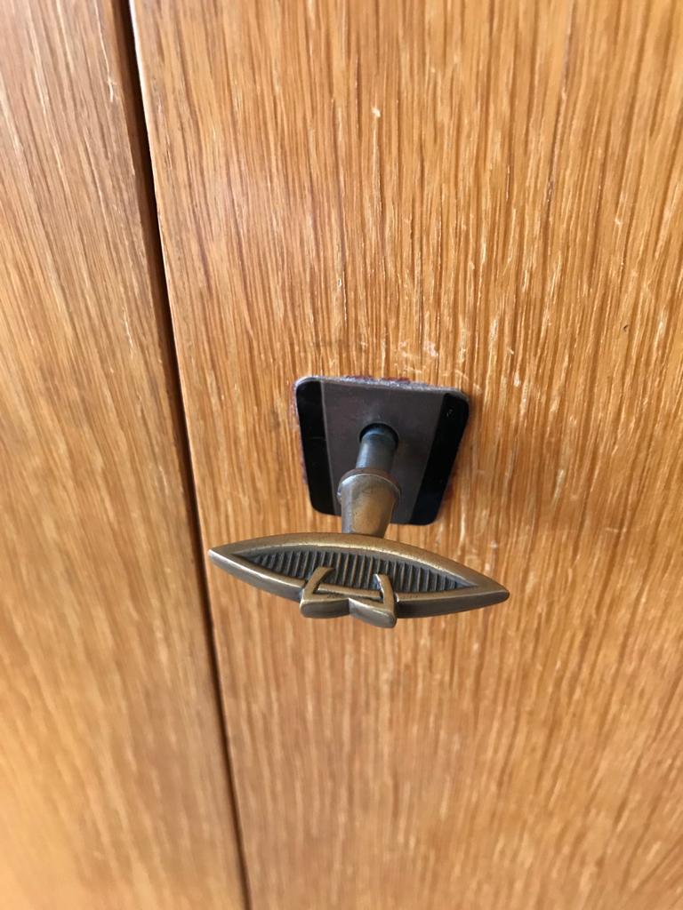 Vintage wardrobe veneer blond oak varnished