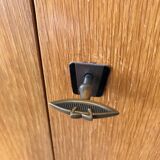 Vintage wardrobe veneer blond oak varnished