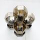 Vintage German wall or ceiling lamp from the space age in chrome and glass by Motoko Ishii for Staff, 1970s.