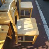 6 pine chairs chalet mountain seventies vintage