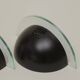 Pair of half-moon metal and lucite wall lights Postmodern Memphis vintage Circa 1980