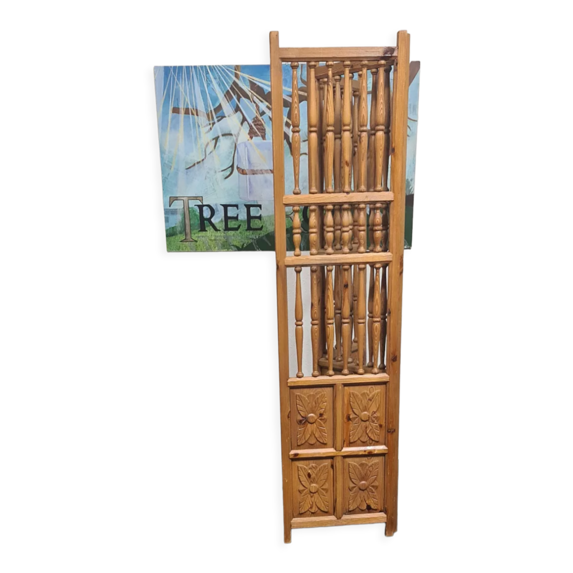 Vintage wooden carved room devider