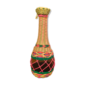 60s scoubidou bottle pink yellow green blue and smoky glass 27 cm