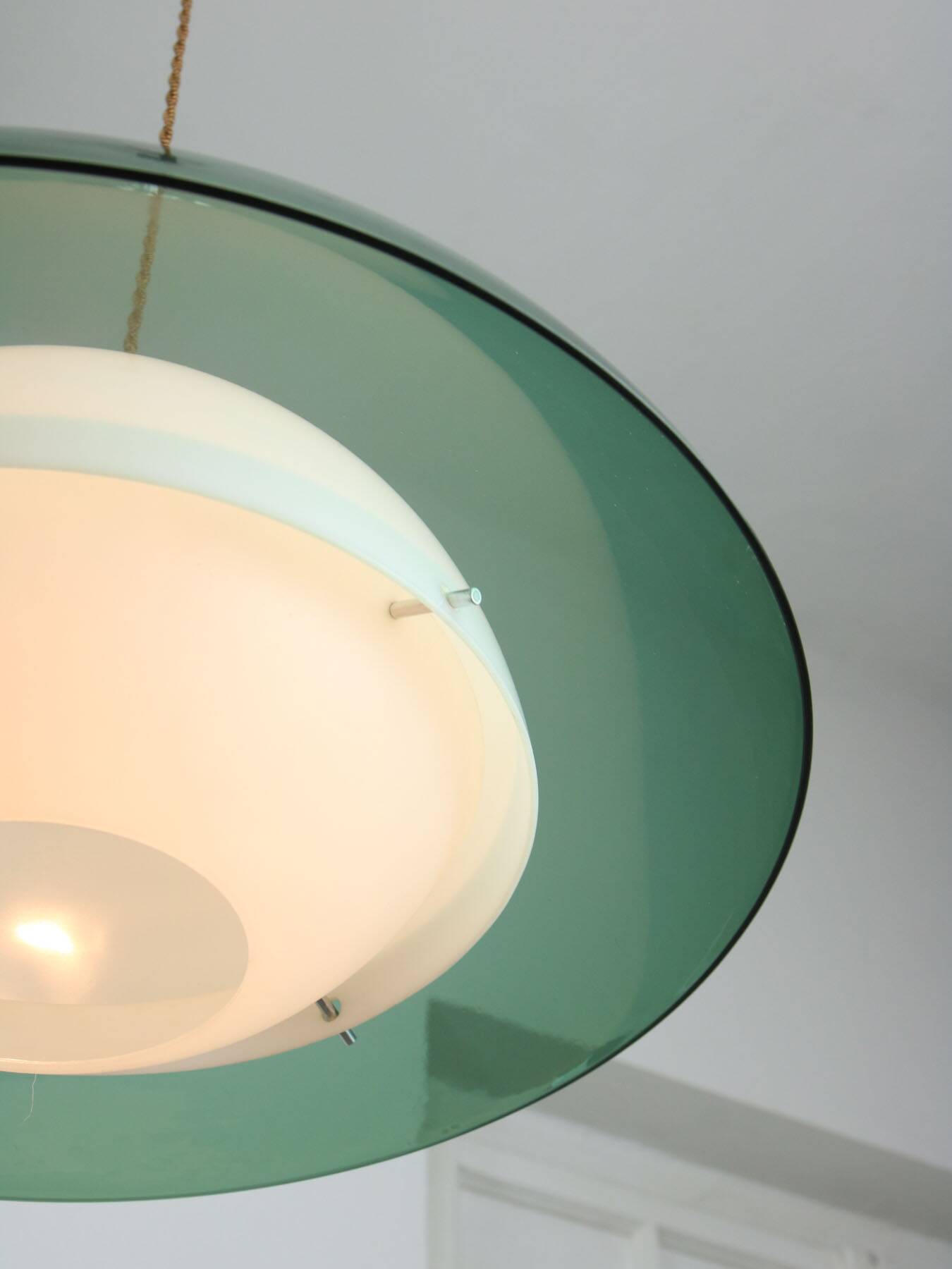 Italian Green Pendant Lamp in Plexiglass