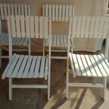 Vintage garden furniture R Gleizes in white painted wood