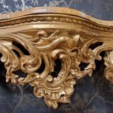 18th century gilded wooden console with 2 legs